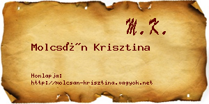 Molcsán Krisztina névjegykártya