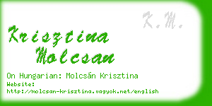 krisztina molcsan business card